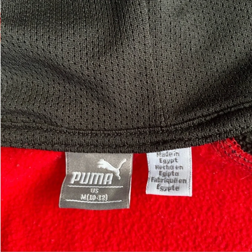 PUMA Red/Black Zip Up Hoodie Sweatshirt Boys Jacket